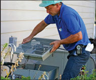 Man Removing Top of AC Unit